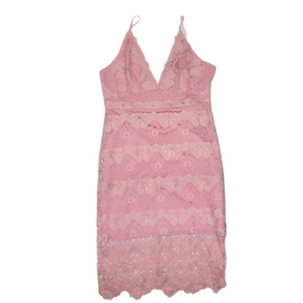 Pink Lace Dress V Neck Straps New w/o tags